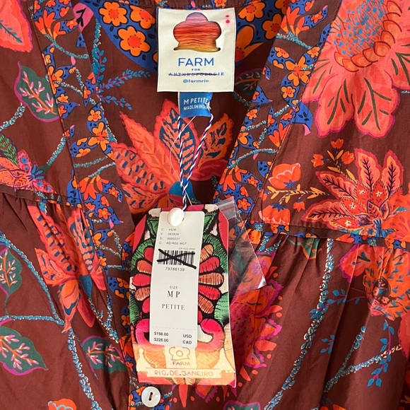 Farm Rio Belted Dress Medium Petite Anthropologie NWT - Picture 2 of 7